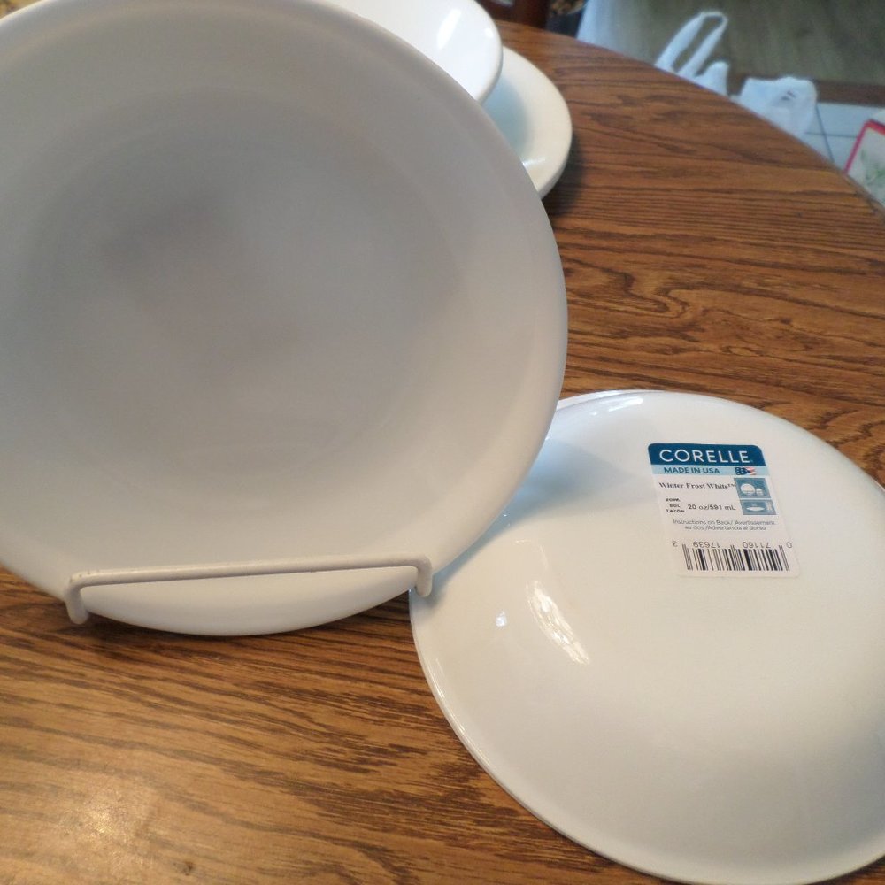 Corelle WINTER FROST WHITE 4 NEW Pasta Bowls